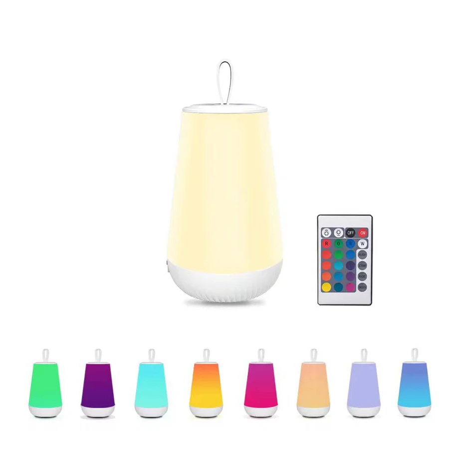 Modern RGB LED Night Light Rechargeable Indoor Decorative Lamp Remote Control Touch USB Battery Supply ABS Mini Bedroom