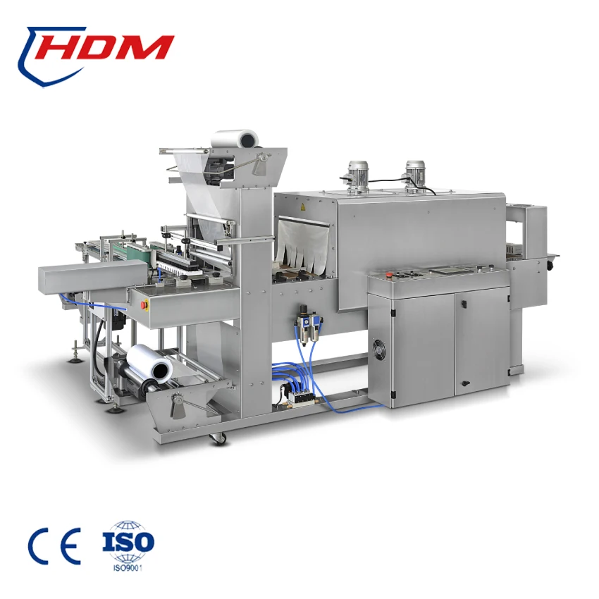 Automatic pe film drinking water bottle shrink packing wrapping machine