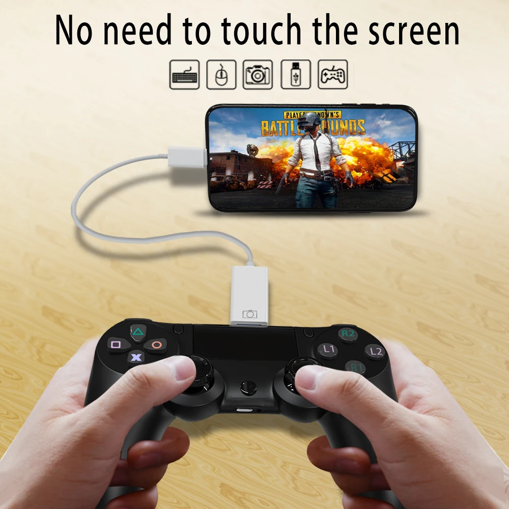 Lighting OTG 8 Pin to USB Female Data Sync Cable Compatible with iPhone