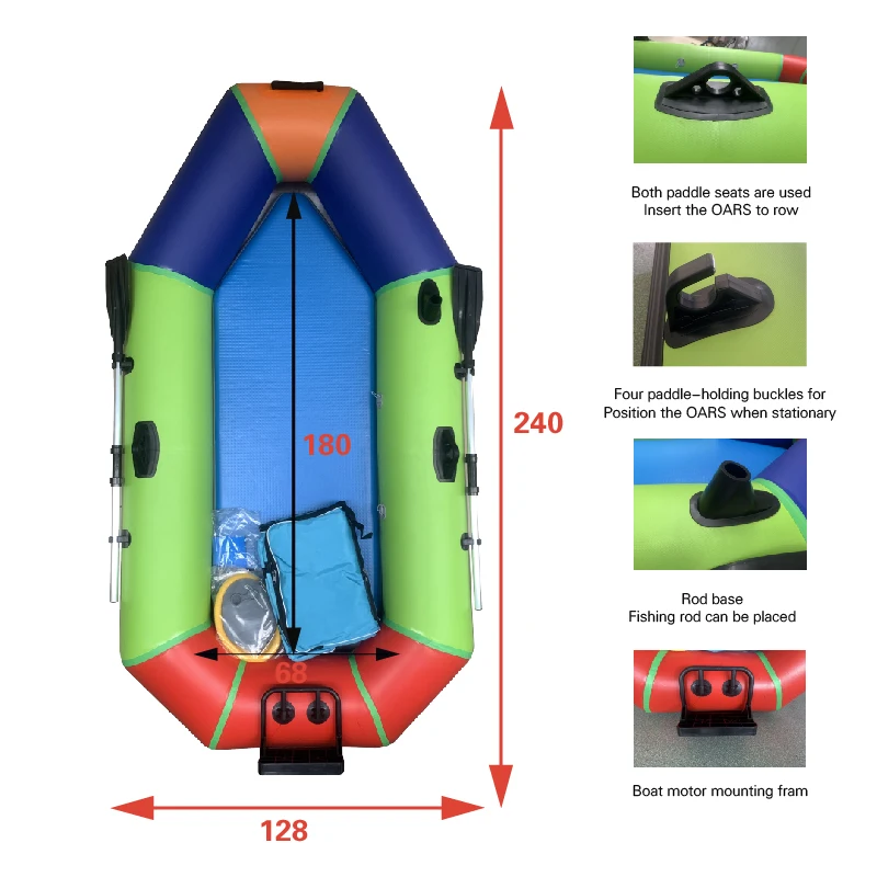 Inflatable kayak portable folding fishing boat outdoor water small fishing boat hovercraft canoe fishing boat