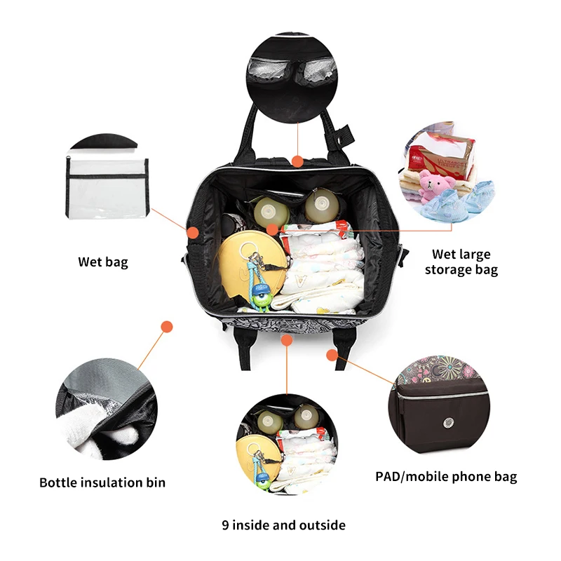 Водонепроницаемый комплект сумок для мамы, дорожная сумка для пеленок, сумка для няни