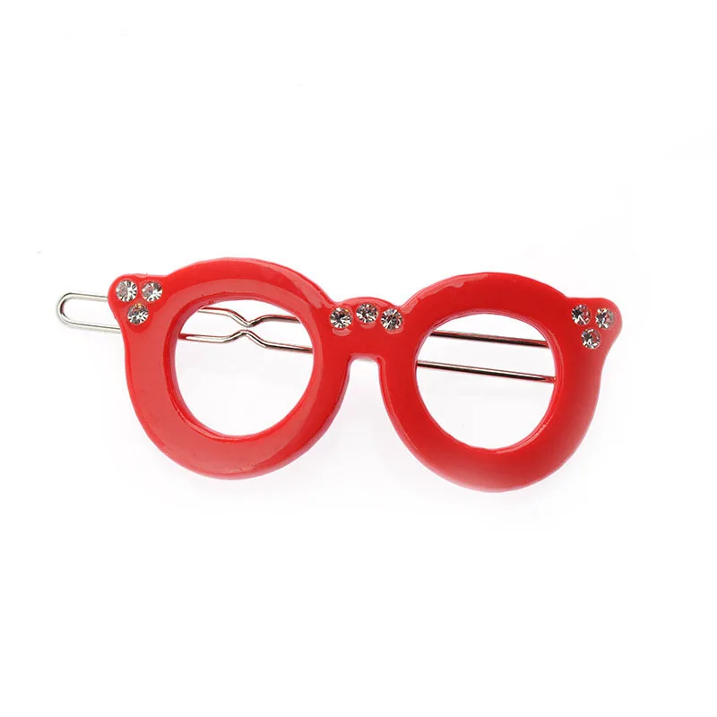 Fashion Girls Rhinestone Glass Shape Design Hair Pin Clips Wholesale