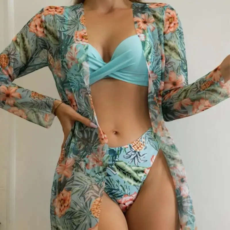 New Luxury Cover Up Female Swimwear Beach Wears  Bikini 3 Piece Set