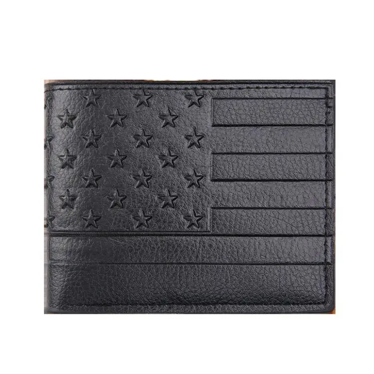 Creative Star Embossed PU Leather Wallet Slim Money Clips Mens Wallet Card Holder Vintage Cash Bifold Short Purse Wallet