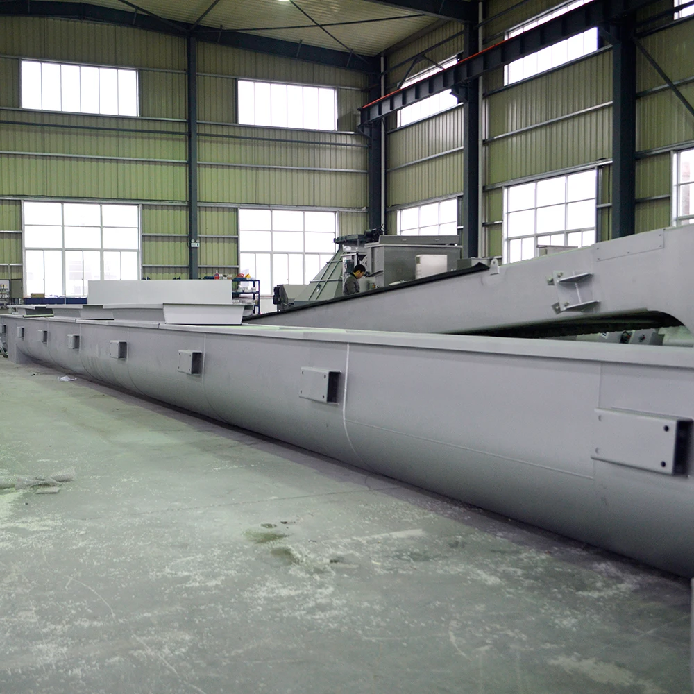Shaftless stainless steel Sludge Cake inclined screw conveyor system for waste water treatment plant