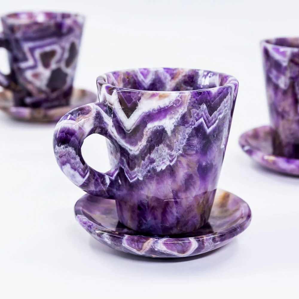 Wholesale Natural Quartz Folk Crafts Bowl Healing Stones Dream Amethyst Crystal Cup For Home Decoration