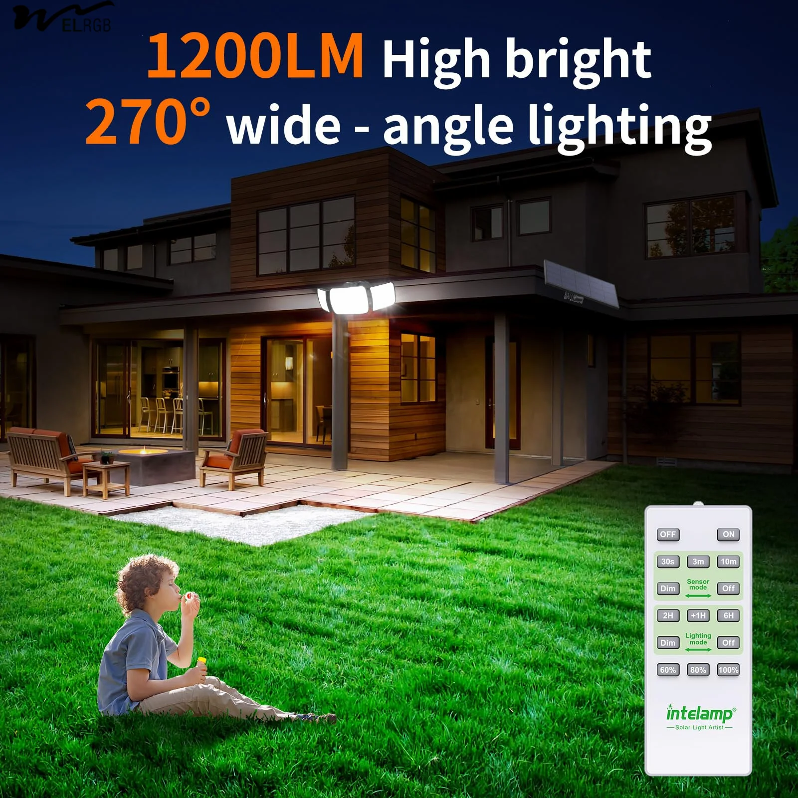 Solar Lights Outdoor 3 Head Solar Motion Sensor Lights for Outside, IP65 Waterproof Security Flood Lights Outdoor Lamp