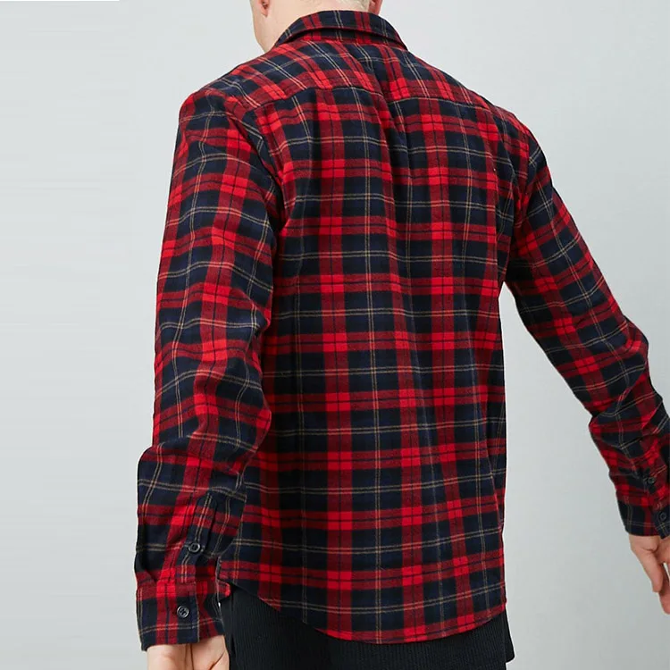 2021 hot selling fashion  long sleeve flannel man shirt designs buttons casual mens shirts