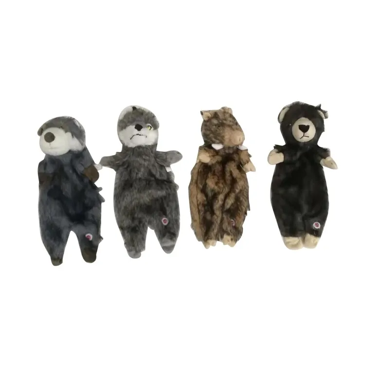 Wolf Porcupine Skunk Realistic Animated Squeaky Plush Dog Toy