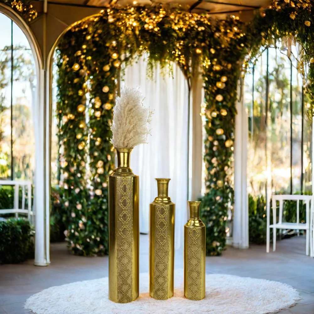Lander Customizable Home Wedding Event Party Decorations Gold Metal Vases For Home Decor