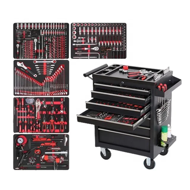 Garage cabinet set tool cabinet trolley with tools