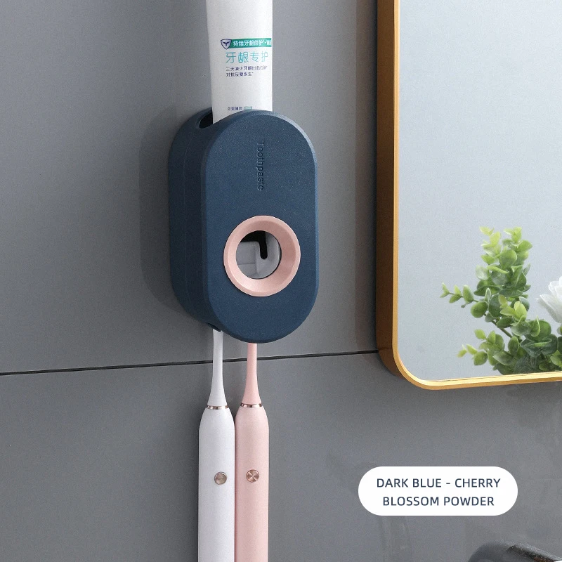 Toothbrush holder Automatic Toothpaste Squeezer Wall Mounted Hands Free Toothbrush holder for Kids and Family Washroom