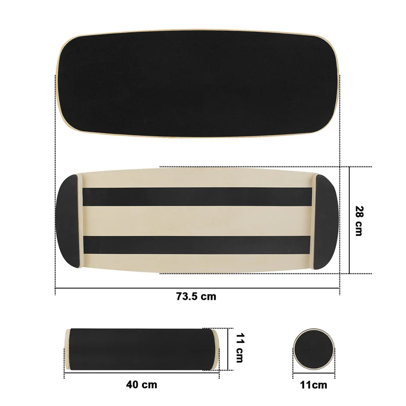surfing ski balance wooden  board roller home gym wood