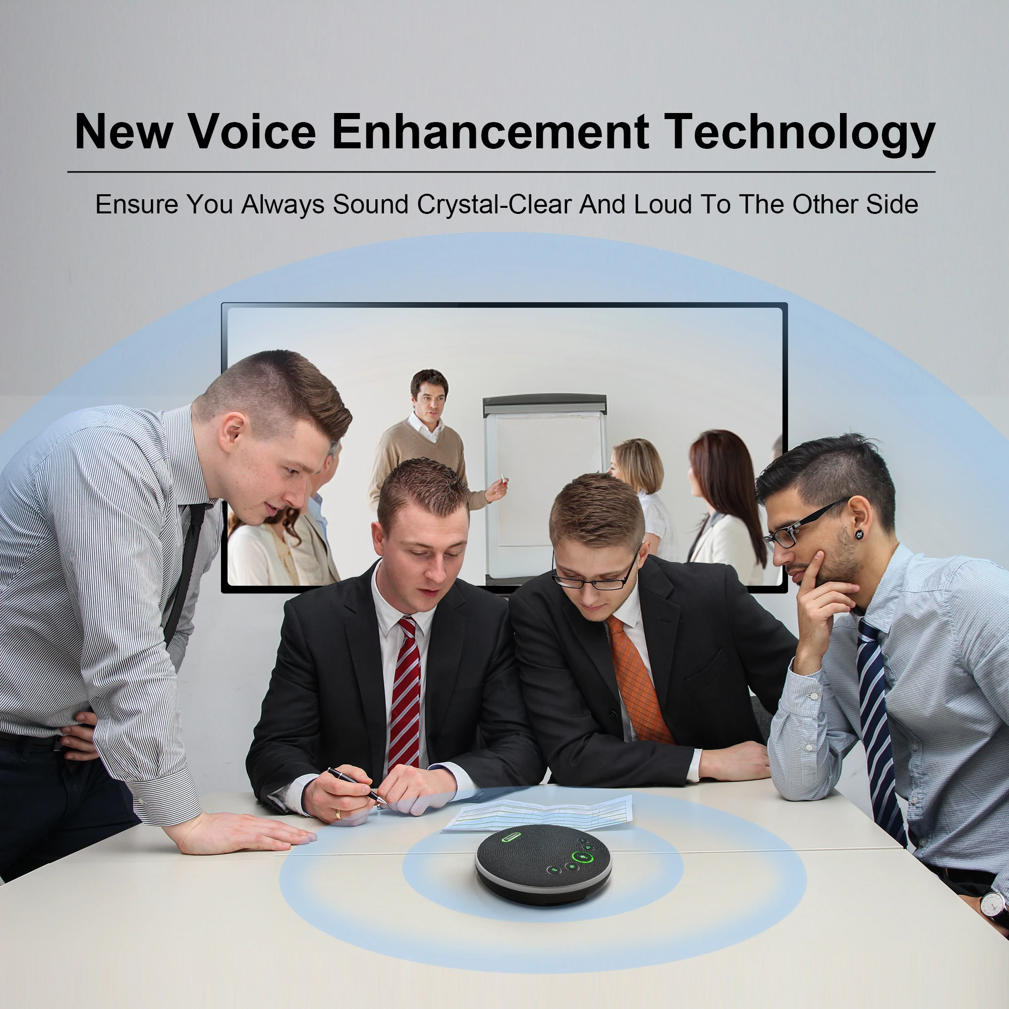 Hot Sale BT wireless 5 meters voice pickup range full-duplex omnidirectional speakerphone