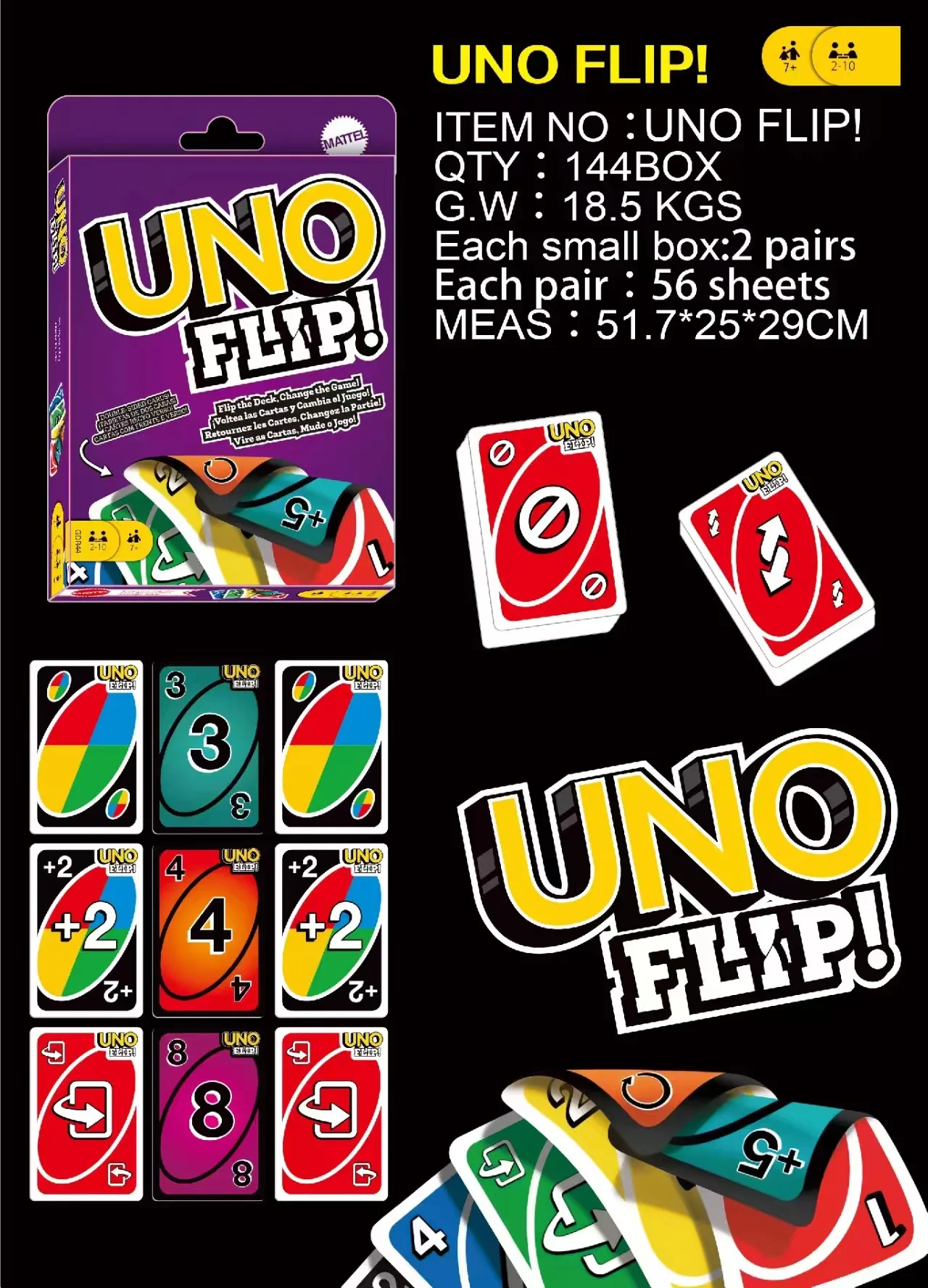 HL New Games Giant UNOs Official Card Game for Kids Adults Family Night Oversized Cards Customizable Wild Cards for 2-10 Players