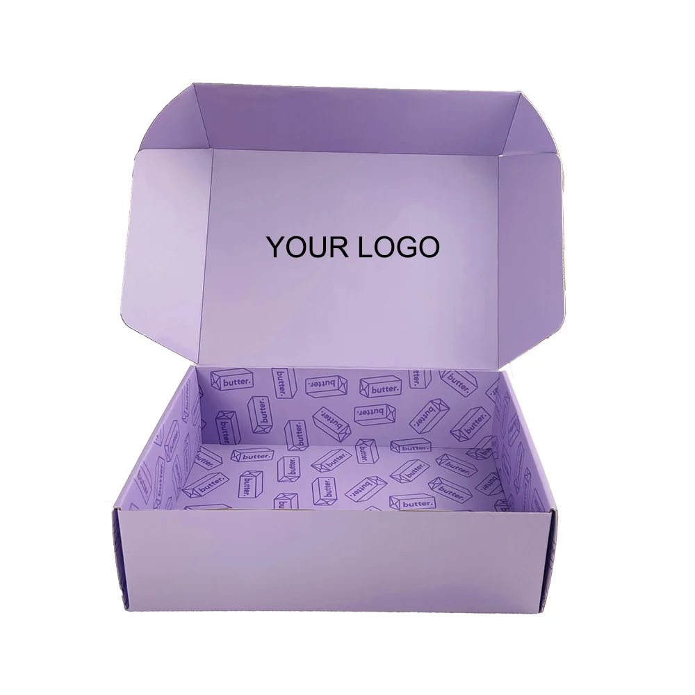 Изготовленный на заказ бесплатный образец логотипа Cajas Pink De Regalo пурпурный цвет косметическая Гофрированная упаковка почтовая коробка Транспортировочная бумажная