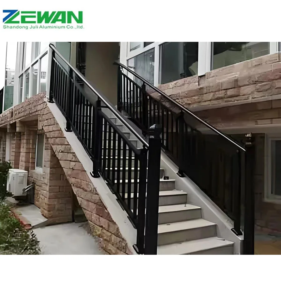 Outdoor Aluminum Alloy Security Balustrade Handrail Metal Frame Post Caps Elegant Design for Balcony Stair Railing