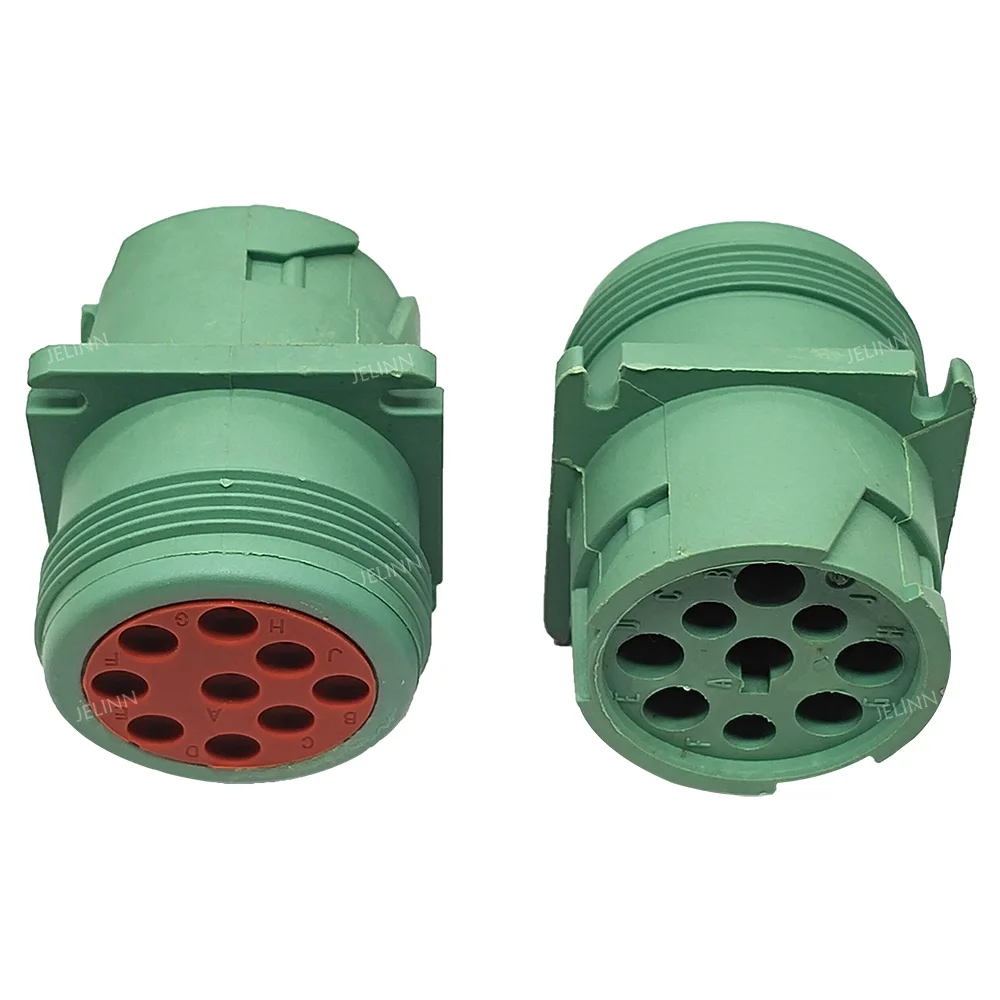 Deutsch Green Type 2 Square Flange J1939 Round 9 Pin Connector HD10-9-1939P-P080