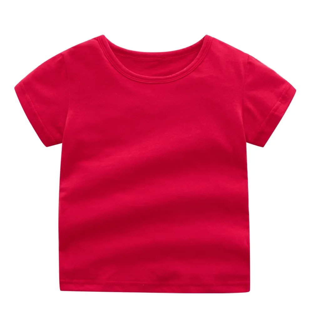Unisex Personalized Infant Toddler Baby Basic T-Shirt Short Sleeve Solid Color Kids Plain Blank Tees Shirts for Boys Girls