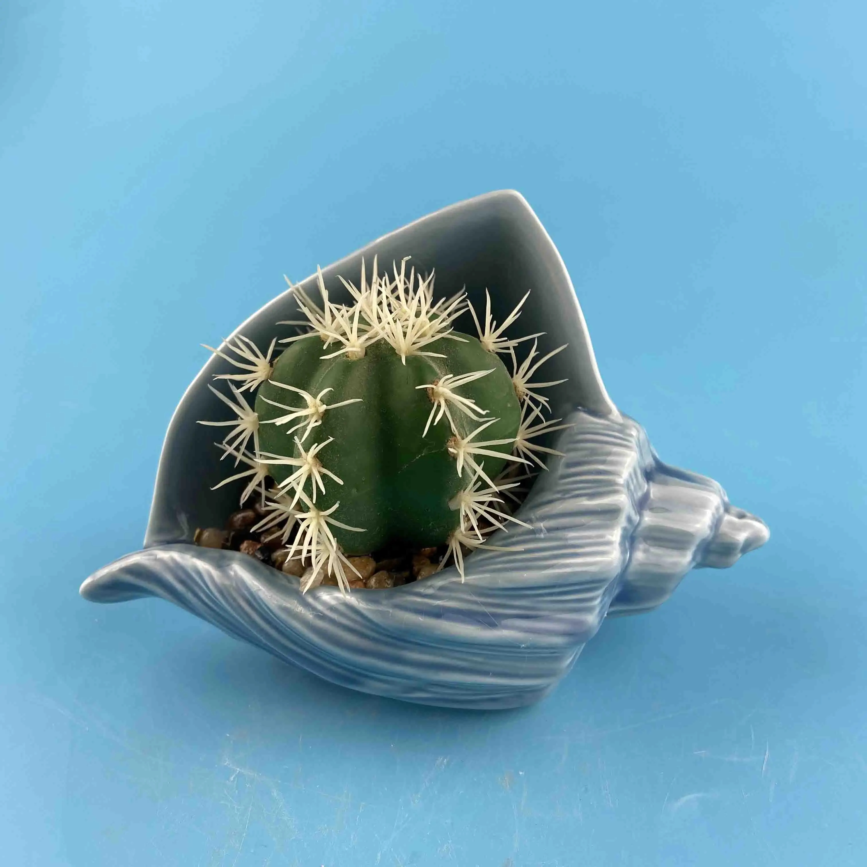 Cute Animal Mini Ceramic Flower Pot with sand finish Ceramic succulent pot with fake plant