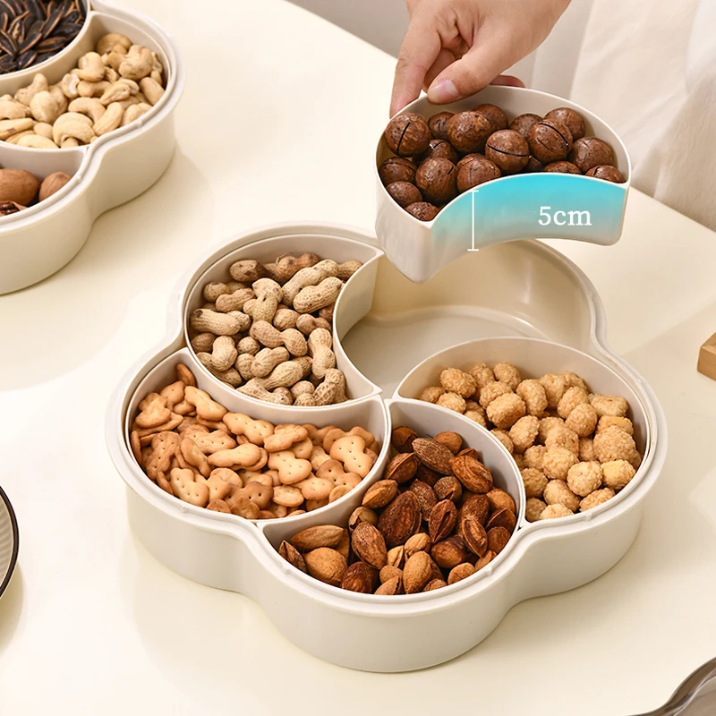 Safety thickened material 5 graids fridge organizer bins Spice Divided Container Box Dust and insect proof