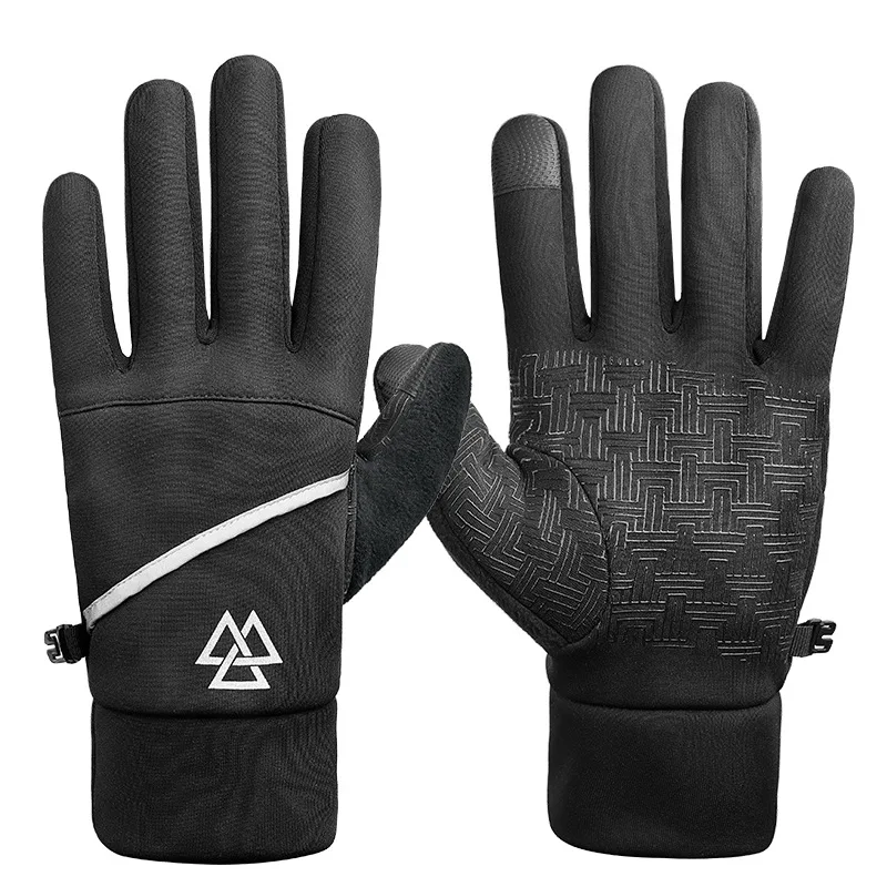 Winter Warm Waterproof Windproof Plush Touch Screen Riding Bicycle Gloves Sports Gloves