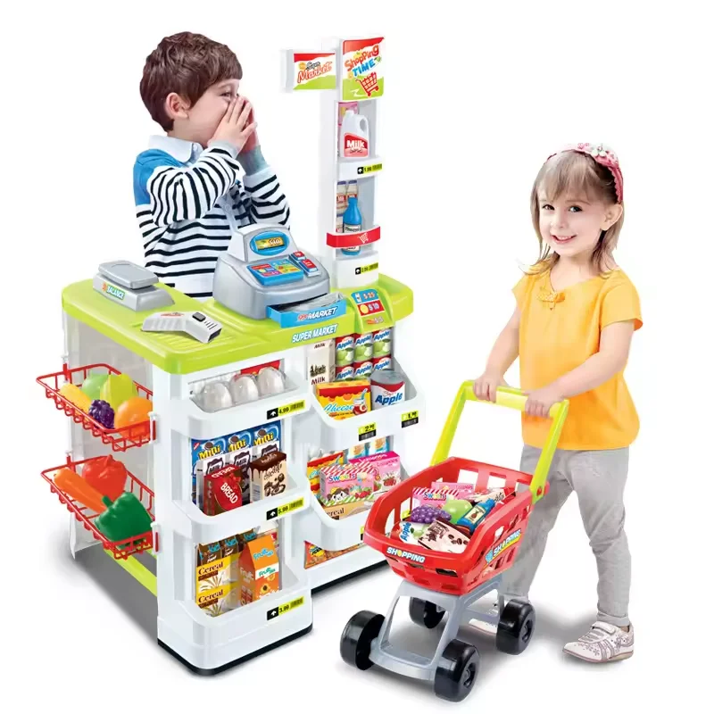 Wholesale Luxury Home Supermarket Play Scanner Shopping Cart Big Kitchen Set Toy,Kids Kitchen Set Toy Pretend Play,Kitchen Toy