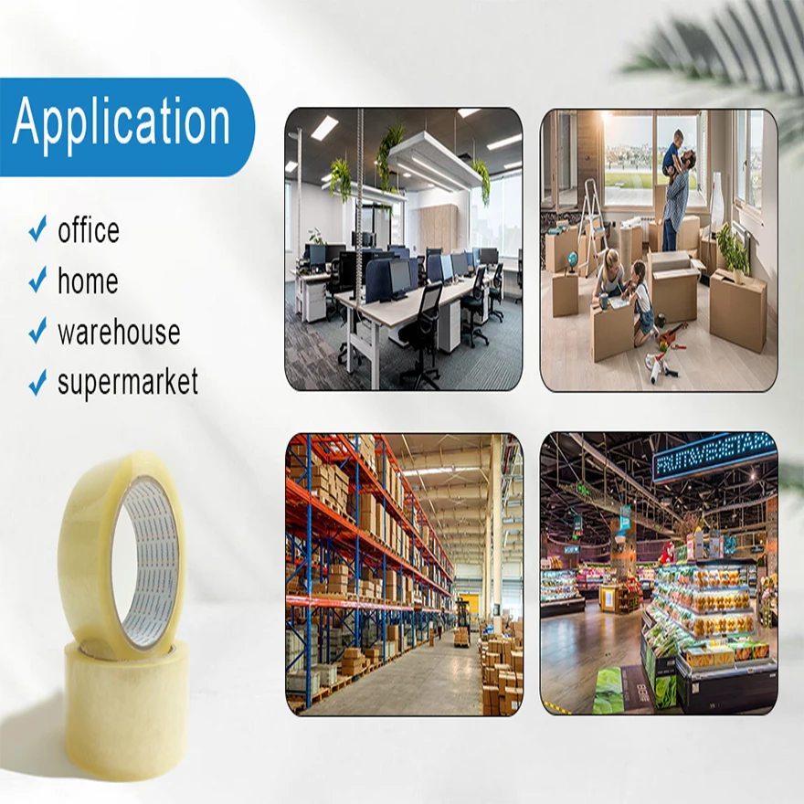 New Product Hot Sale Bopp Clear  Box Sealing Tape Roll Strong Strength Adhesive Packing Carton Super Clear Transparent Tape