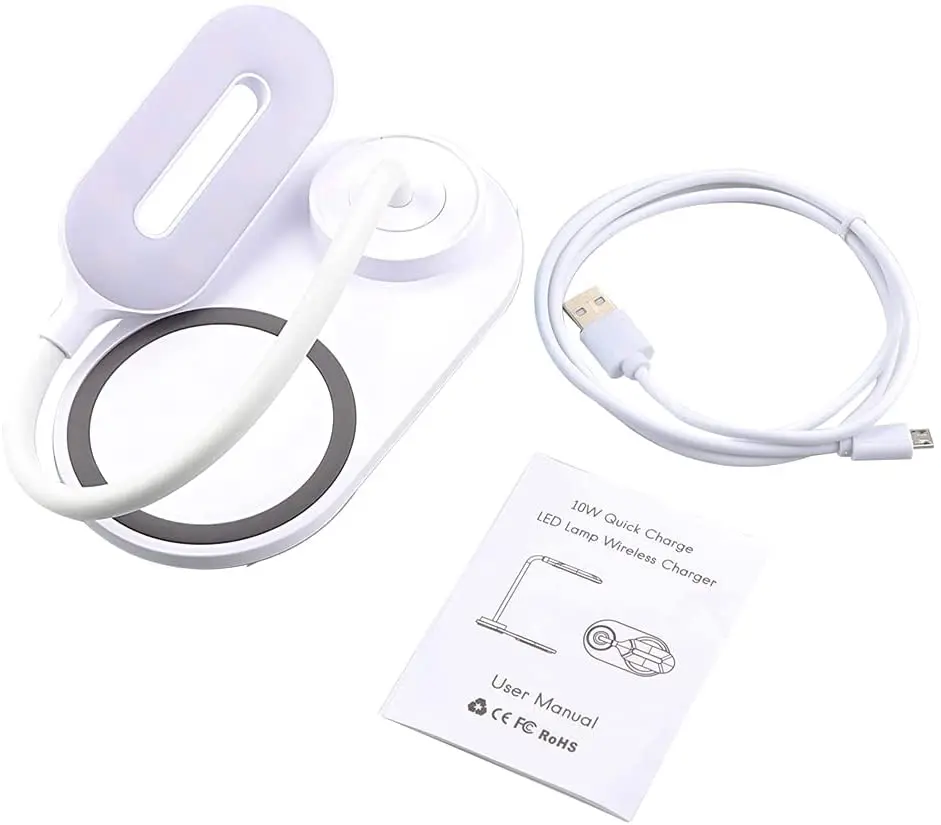 2 in 1 Led Table lamp with 10W Wireless Charger Table lamp led touch Led table lamp with usb port