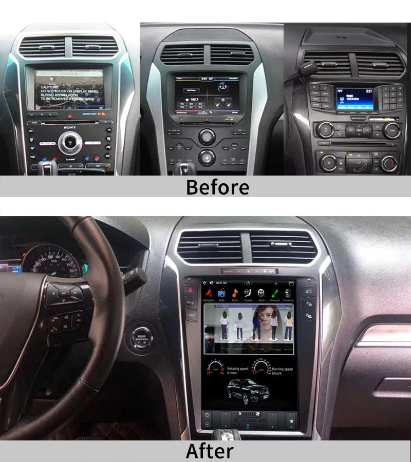  Вертикальный экран Bosstar 12 1 дюймов Android стерео для Ford Explorer 2013-2019 DVD-плеер навигация