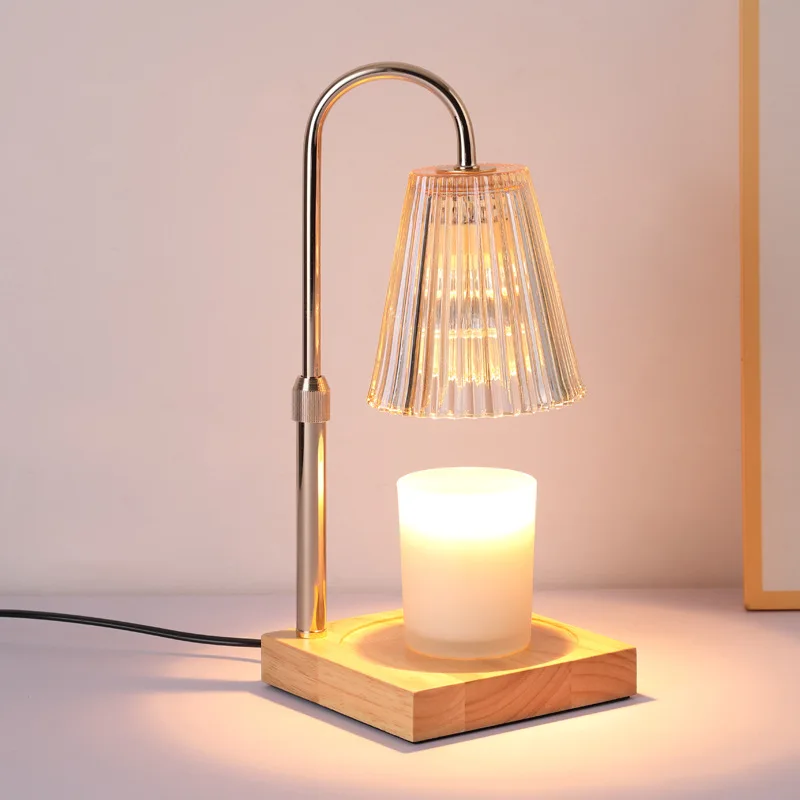 Home Decor Aromatherapy With Dimmer Timer 2 Bulbs Glass Lampshade adjustable Customizable Candle Lamp Warmer