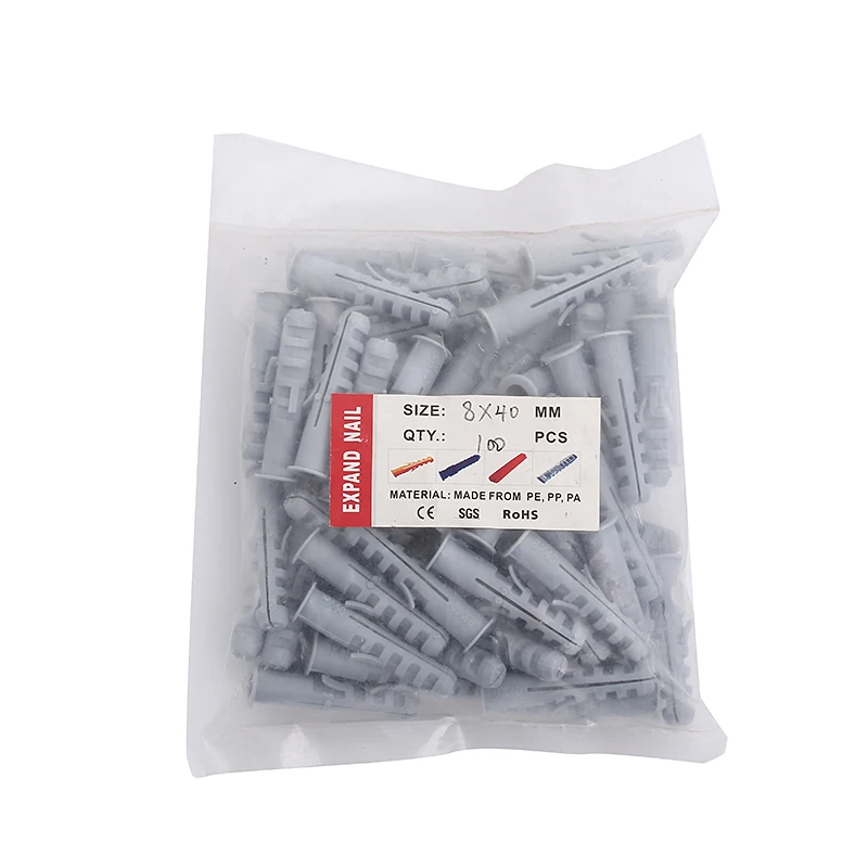 Оптовая продажа, пластиковый настенный винтовой анкер, нейлоновый анкер для бетонной расширительной трубы