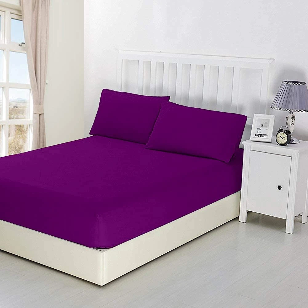 Cotton Bedding Fitted Sheet Ready to Ship Discounted Fitted Sheet Solid Colors