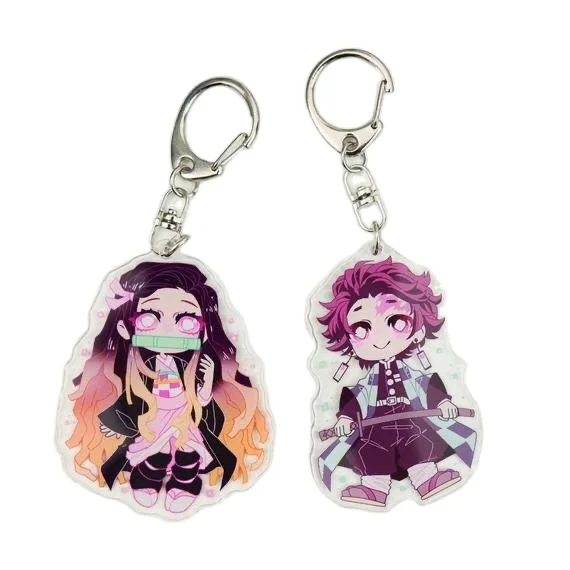Kawaii  holographic charms clear acrylic custom printed transparent hologram keychain,custom acrylic keychain with anime