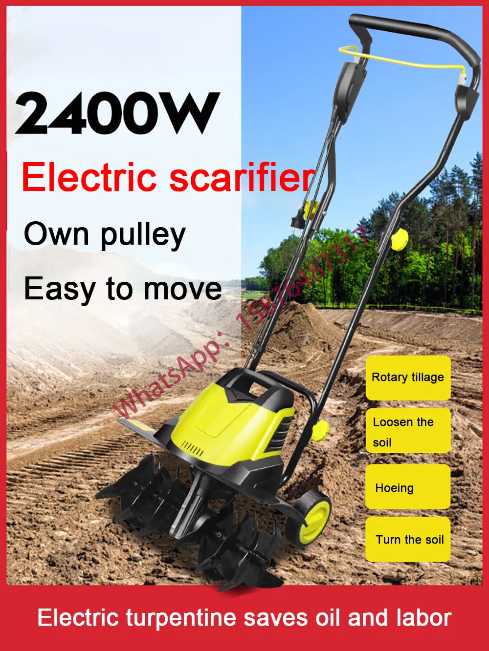 Electric Scarifier Micro-tiller Agricultural Electric Small Scarifier Plow Plowing  Machine