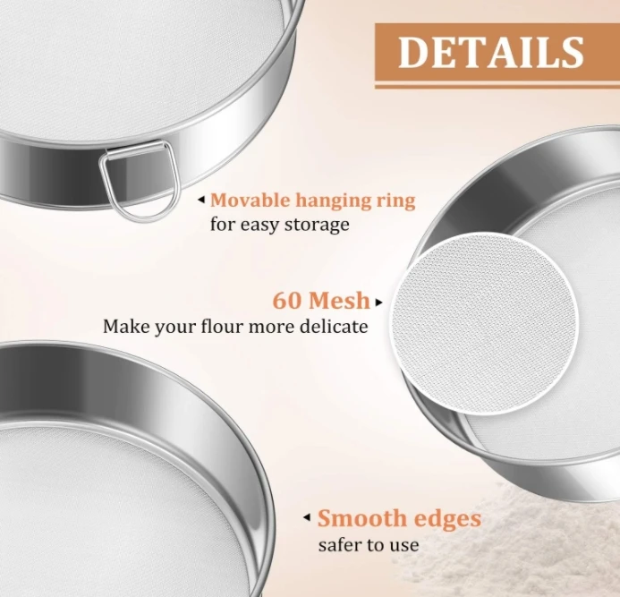 6 шт. сито для муки 6/8/10 дюймов