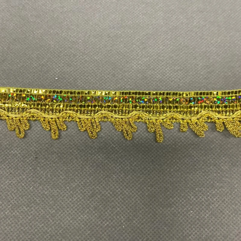 ZSY 3cm New Design DIY Clothing Sewing Gold Braided Sequined Lace Trimming For Hat Decoration Guipure Trim