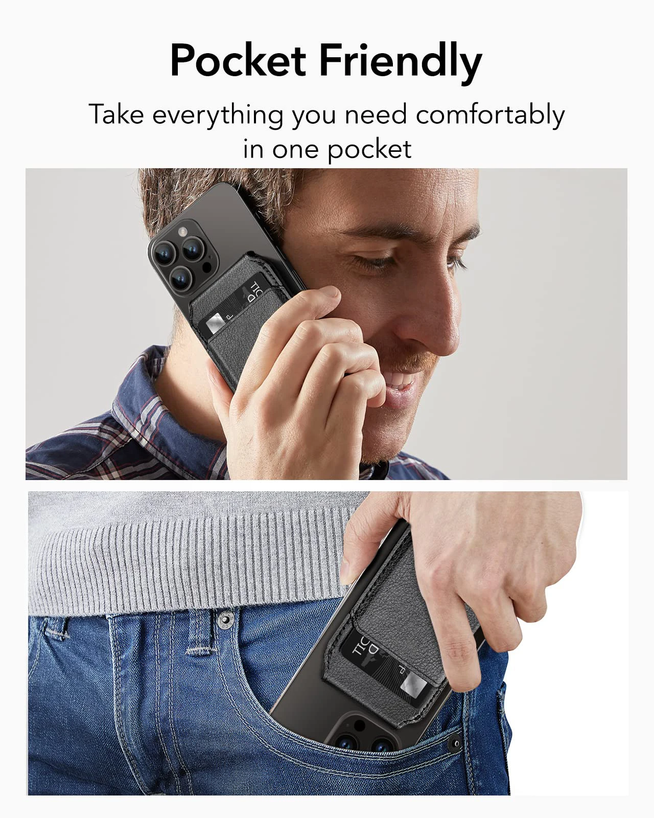 Magsafe Wallet for iPhone Magnetic Wallet for iPhone 15 Pro/15 Pro Max/15 Plus/15/14/13/12 Series Smart Magsafe Wallet Stand