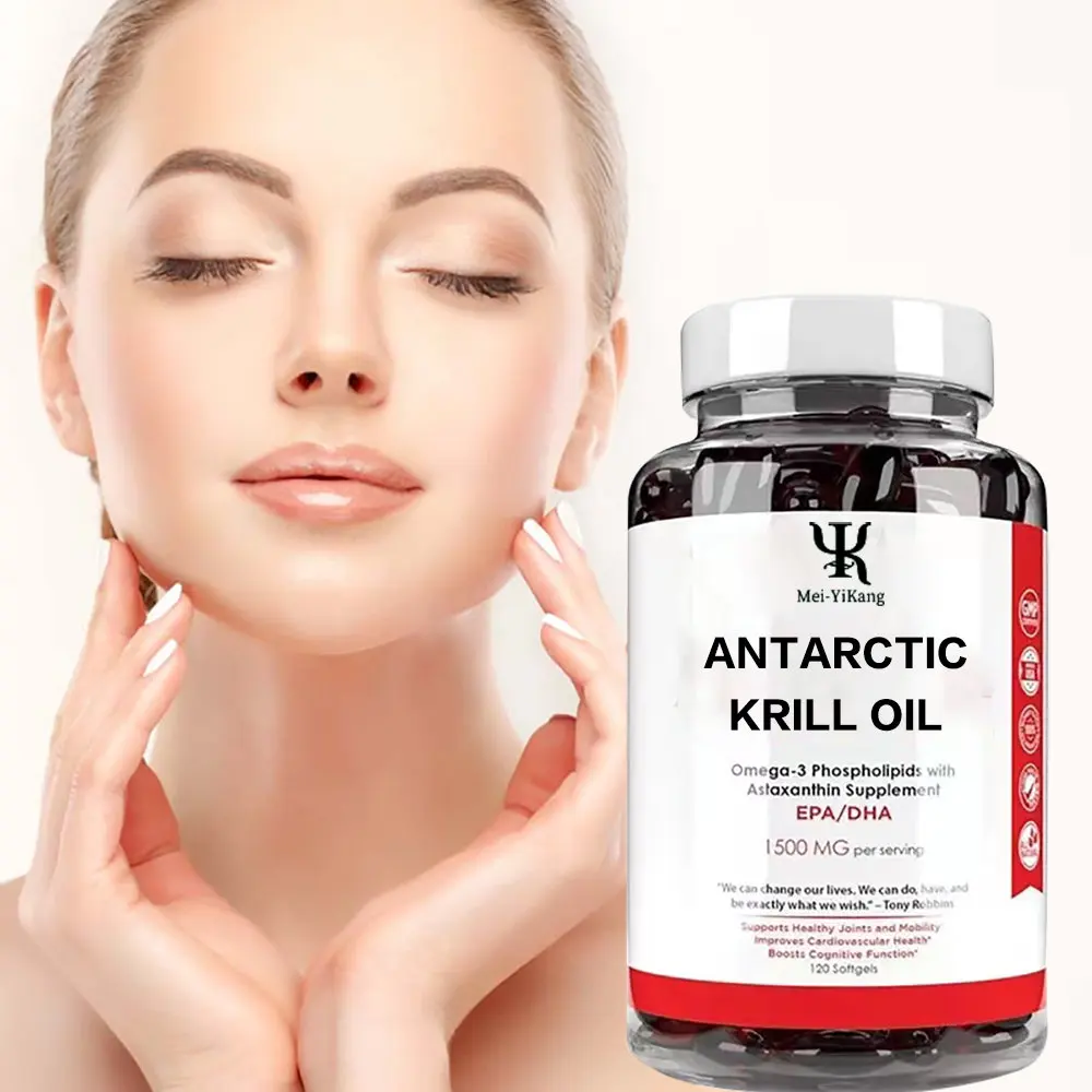 Custom logo Omega-3 Phospholipids with Astaxanthin ANTARCTIC KRILL OIL Supports Healthy Joints and Mobility Softgels capsules