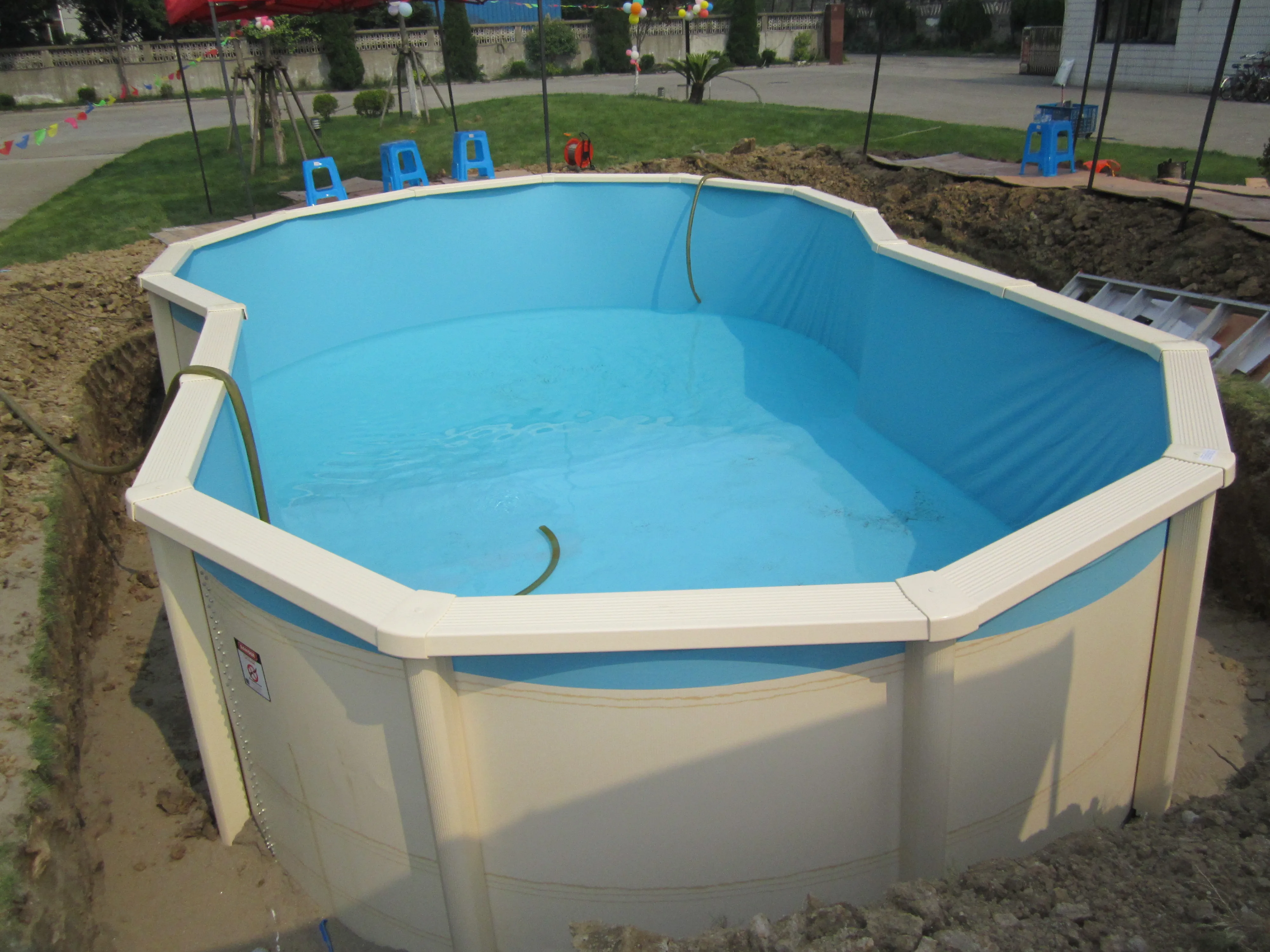 Durable Above ground under ground Galvanized steel swimming pool frame pool