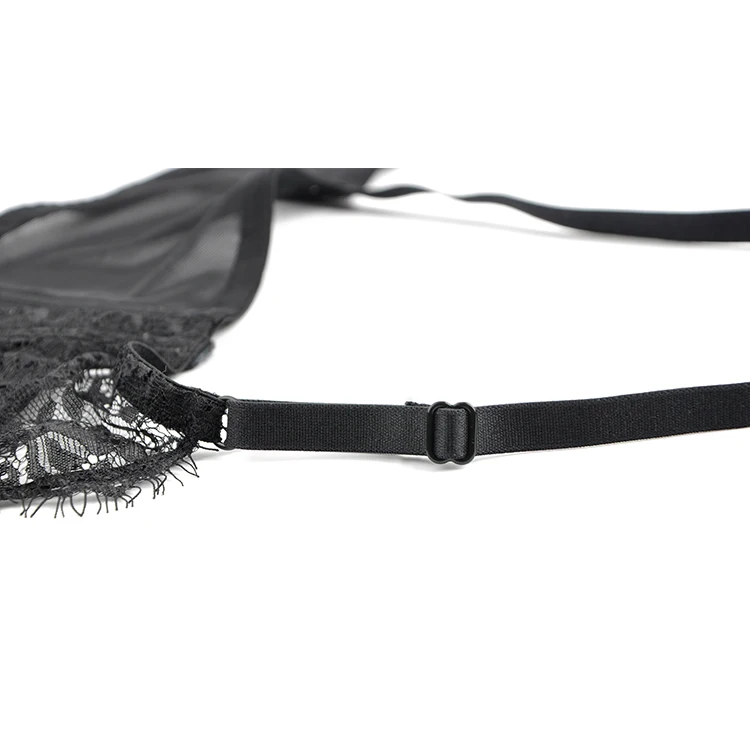 Young Girls Sexy Transparent Eyelash Lace Bralette Bra & Brief Sets Lingerie Bra