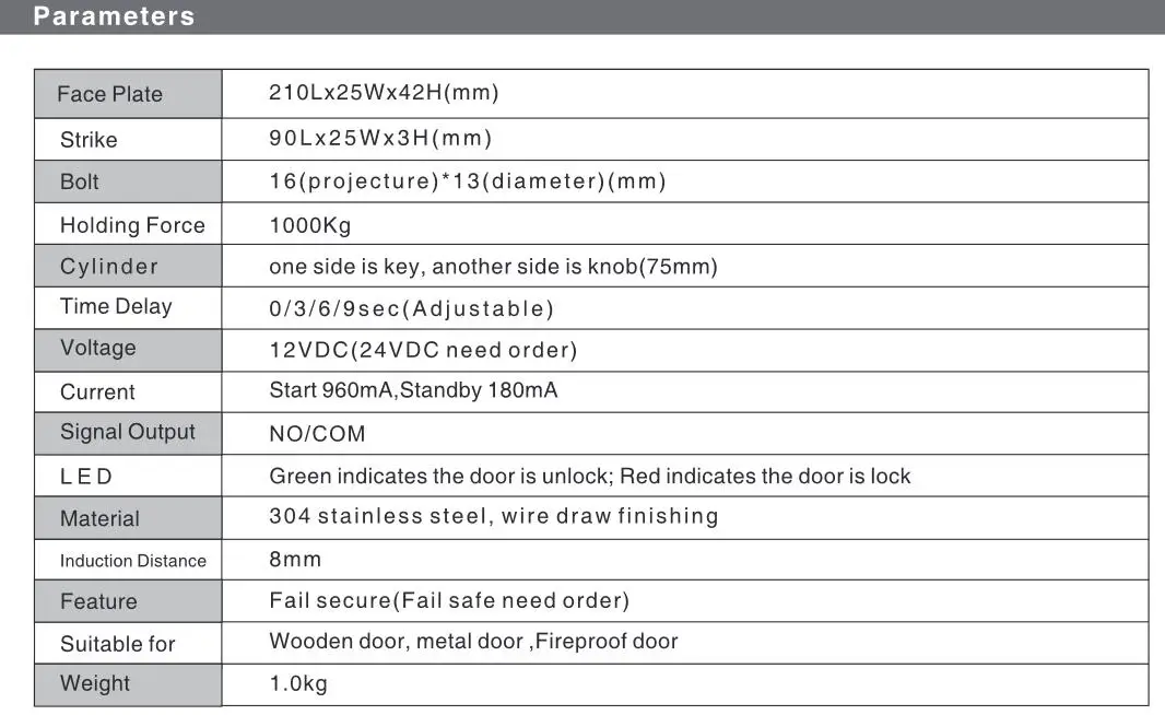 Electric Bolt Lock Access Control System Electric Mortise 5-wires Low Temperature/Time Delay Glass Door DC 12V NC