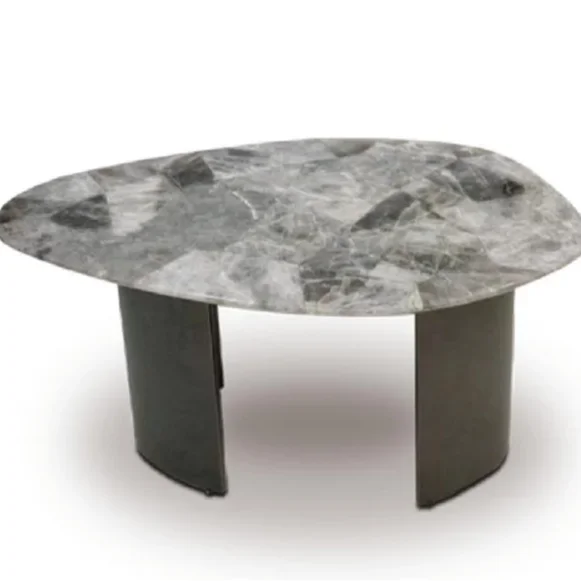 Gem Stone Semi Precious  Decoration Materials Luxurious Transmitting Tabletop Gemstone End Table Side Table