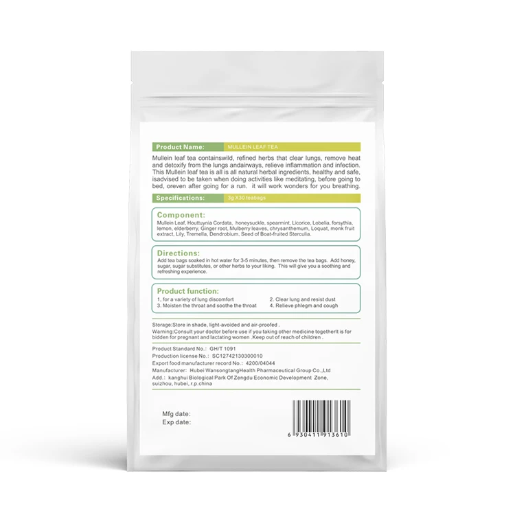 High quality natural herbal iaso Mullein leaves tea lung detox tea for body health