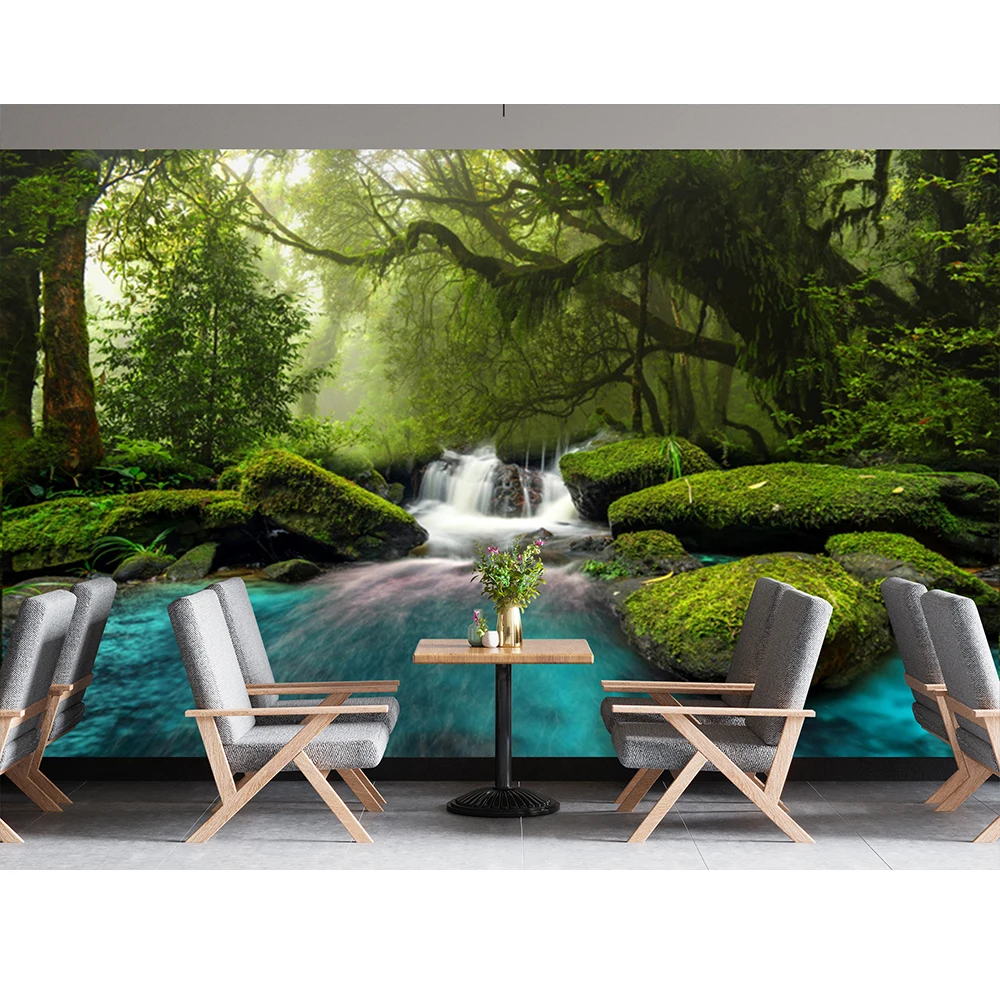 Custom Forest Wallpaper Mural Stream Landscape Wall Mural 3d Photo Wallpaper For Kids Bedroom Living Room Home Decoration Poster