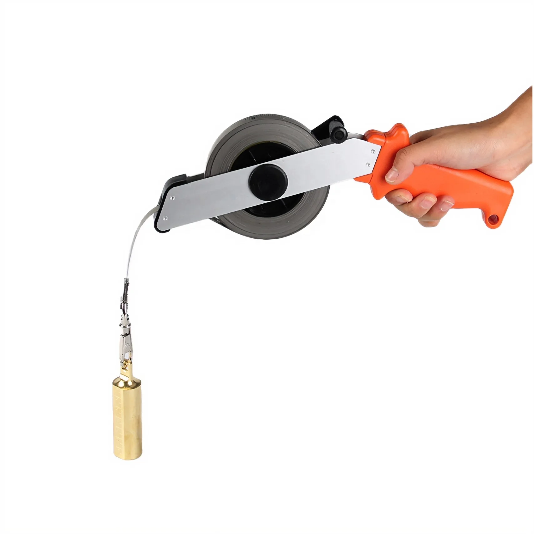 Handheld Oil Gauging Tape Sounding Tape with Brass Tip 15M Stainless Steel Measuring Tape for Oil Tank