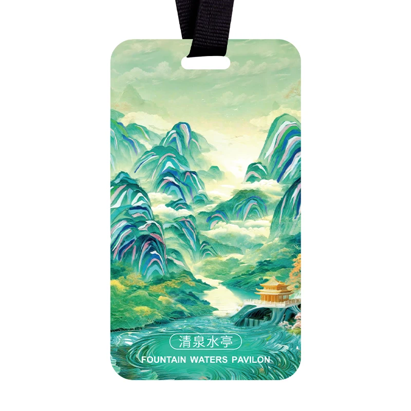 Modern aromatherapy tablet car aromatherapy cherry blossom pattern mountain spring flowing water tea art Zen customization