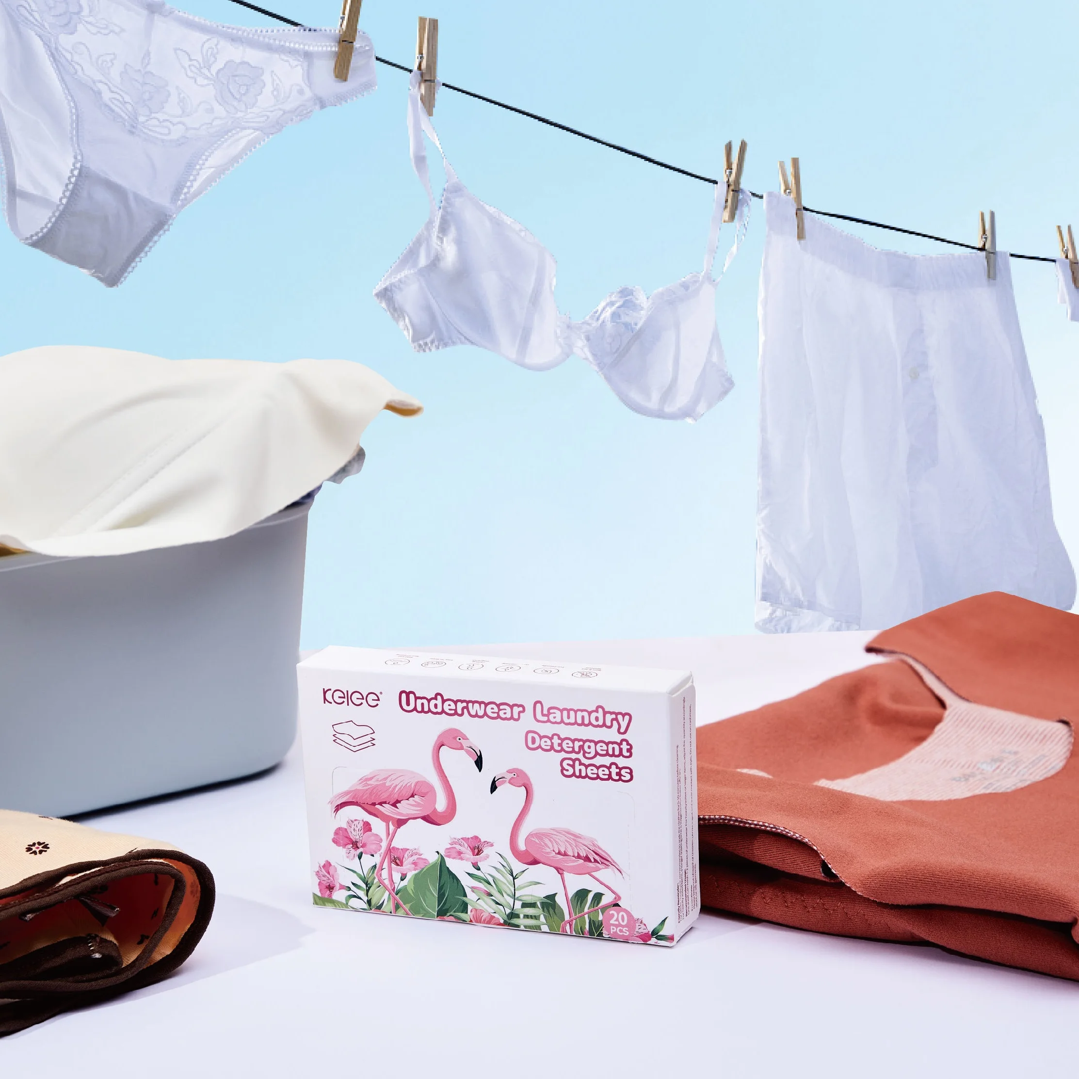 KELEE Manufacturer Clothes Washing Underwear Laundry Sheets Eco Friendly Laundry Detergent Sheets For Underwear
