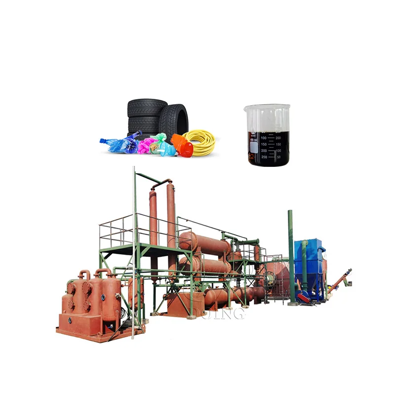  CE ISO approved 1T waste tyre plastic recycling to fuel oil pyrolysis