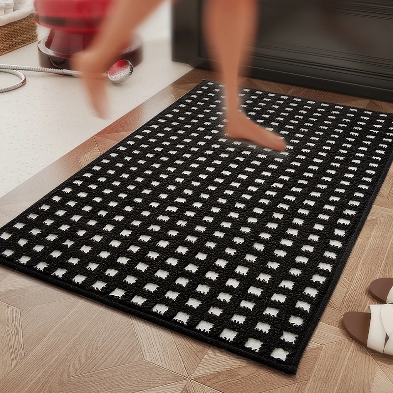 Rabbit Fur Fabric stain Resistant Cushioned Washable Custom high super Absorbent Bathroom Rugs bath mat Floor non slip bath mat